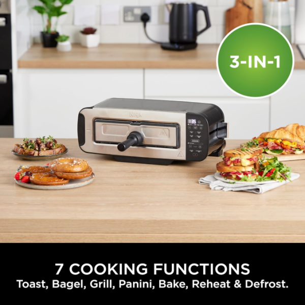 Ninja Foodi 3-in-1 Toaster, Grill & Panini Press with Flip Design
