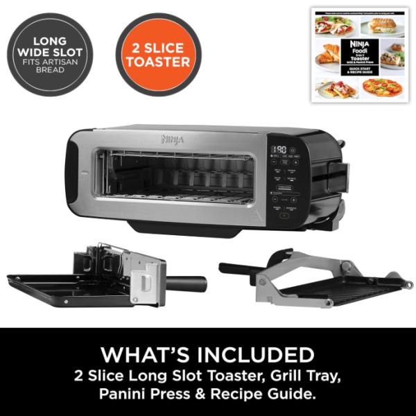 Ninja Foodi 3-in-1 Toaster, Grill & Panini Press with Flip Design