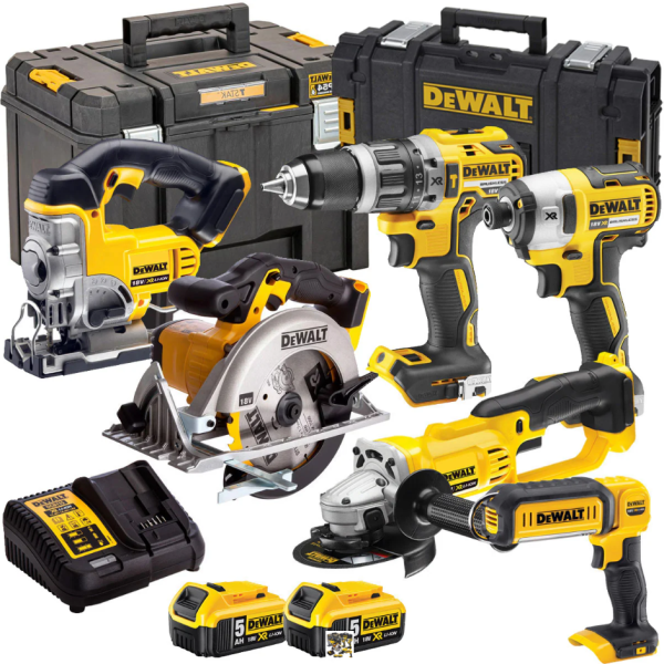 DEWALT 18V 6 PIECE CORDLESS POWER TOOL KIT WITH 2 x 5.0Ah BATTERIES + £100S IN INSTANT WIN SCREWFIX VOUCHERS