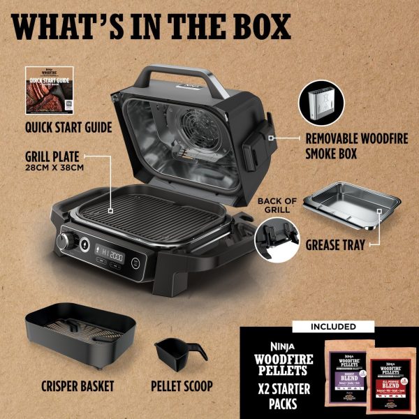 NINJA WOODFIRE ELECTRIC BBQ GRILL AND SMOKER